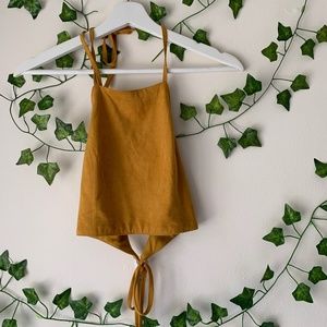 Self-Tie Open Back Crop Top